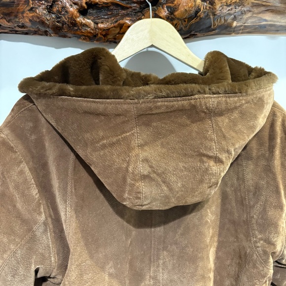 St. John's Bay Women’s Vintage Washable Suede Coat Faux Fur Lined Coat - Picture 8 of 14